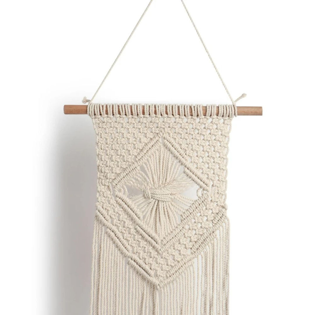 Handcrafted Macrame Wall Hanging Boho Chic Home Decor Accent